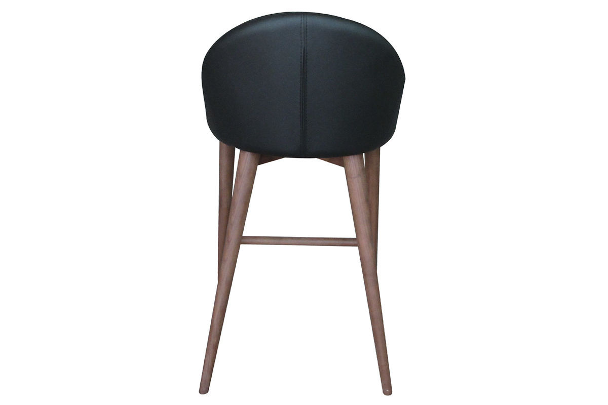 Design-Barhocker Holz PU Schwarz 65 cm DALIA