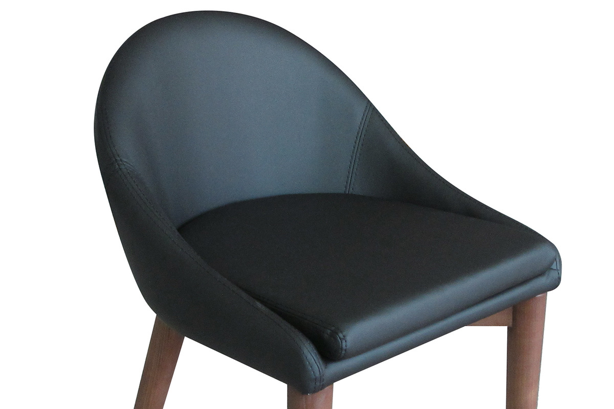 Design-Barhocker Holz PU Schwarz 65 cm DALIA