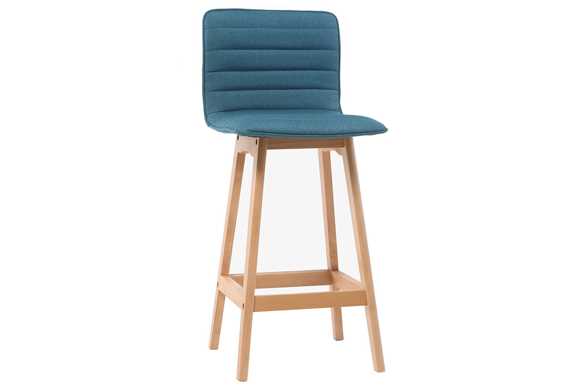 Design-Barhocker Holz und Blaugrn 65 cm 2 Stck. EMMA