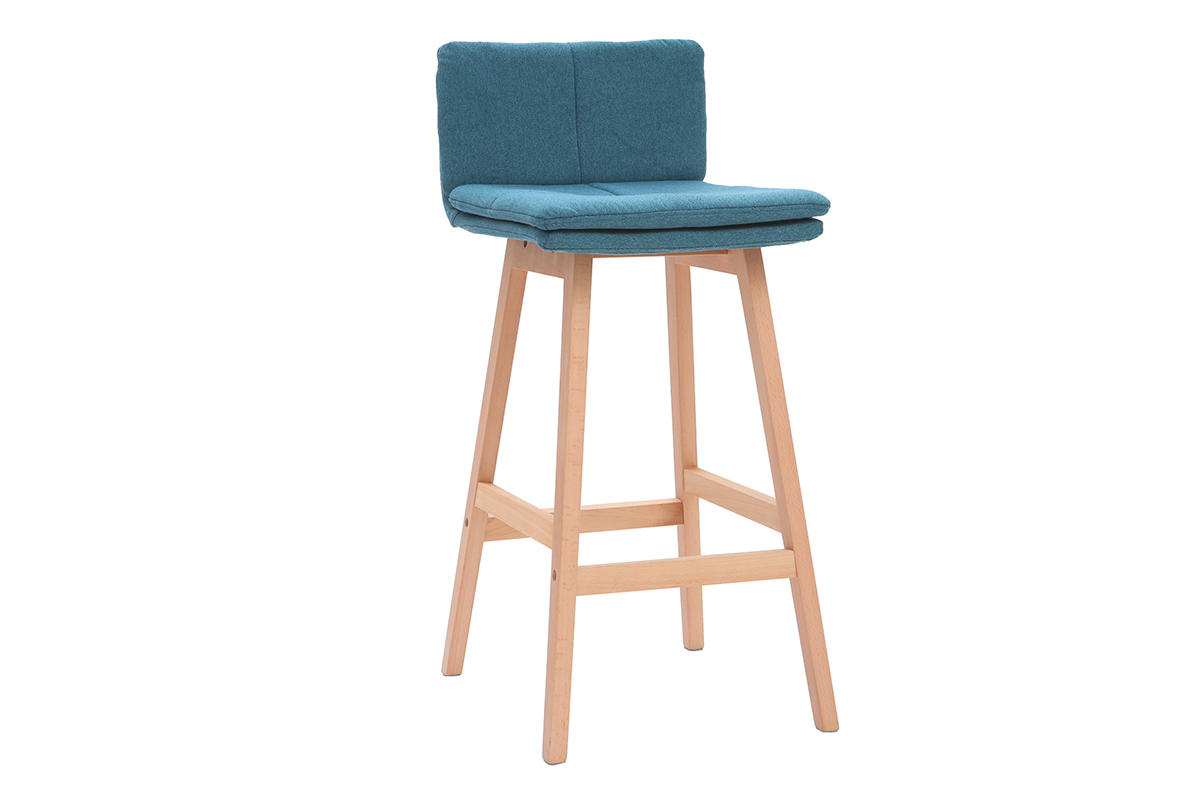 Design-Barhocker Holz und Blaugrn 65 cm 2 Stck. JOAN