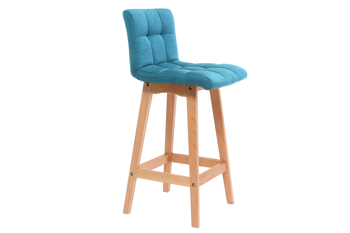 Design-Barhocker Holz und Blaugrn 65 cm 2 Stck. KLARIS