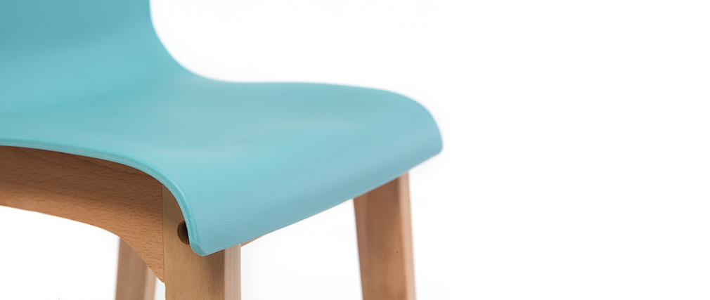 Design-Barhocker Holz und Blaugrün 65 cm 2 Stck. NEW SURF