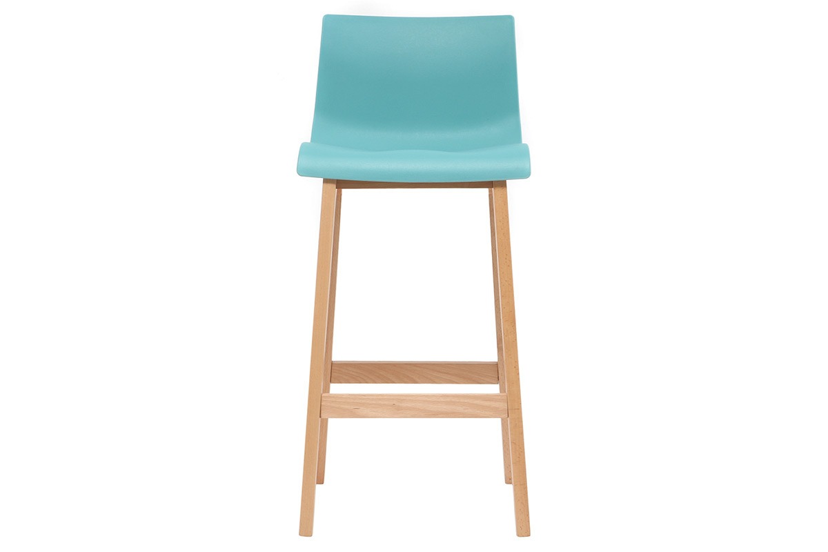 Design-Barhocker Holz und Blaugrn 75 cm 2 Stck. NEW SURF