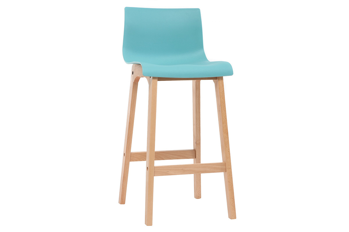 Design-Barhocker Holz und Blaugrn 75 cm 2 Stck. NEW SURF