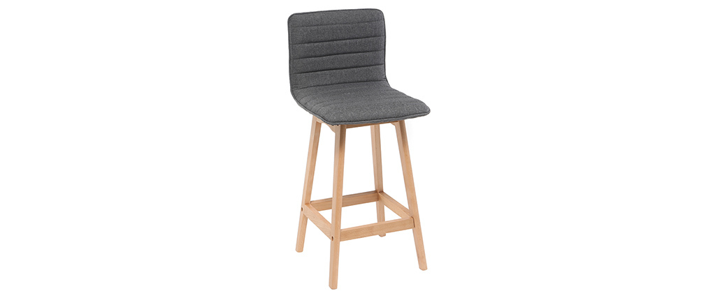 Design-Barhocker Holz und Dunkelgrau 65 cm 2 Stck. EMMA - Miliboo