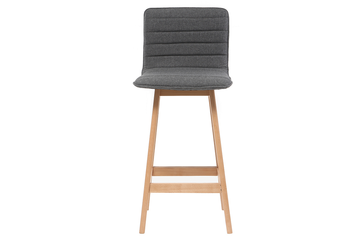 Design-Barhocker Holz und Dunkelgrau 65 cm 2 Stck. EMMA