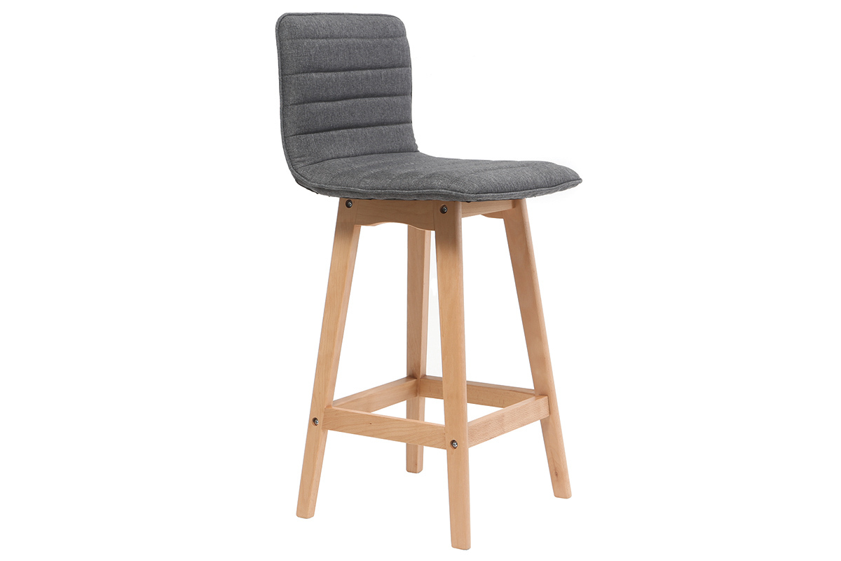 Design-Barhocker Holz und Dunkelgrau 65 cm 2 Stck. EMMA