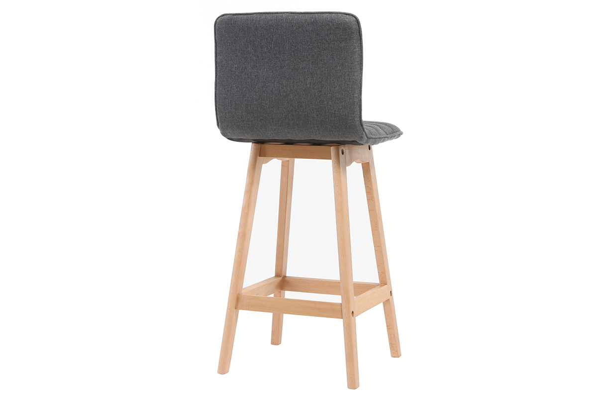 Design-Barhocker Holz und Dunkelgrau 65 cm 2 Stck. EMMA