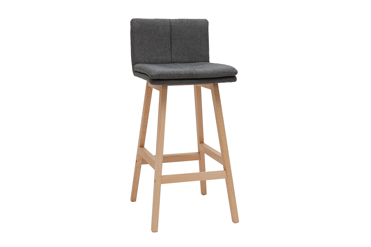 Design-Barhocker Holz und Dunkelgrau 65 cm 2 Stck. JOAN