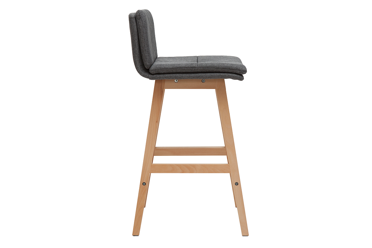 Design-Barhocker Holz und Dunkelgrau 65 cm 2 Stck. JOAN