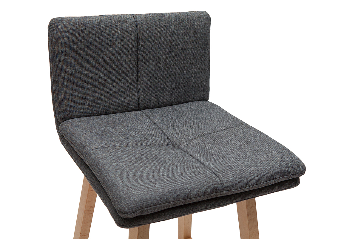 Design-Barhocker Holz und Dunkelgrau 65 cm 2 Stck. JOAN
