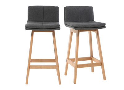 Design-Barhocker Holz und Dunkelgrau 65 cm 2 Stck. JOAN
