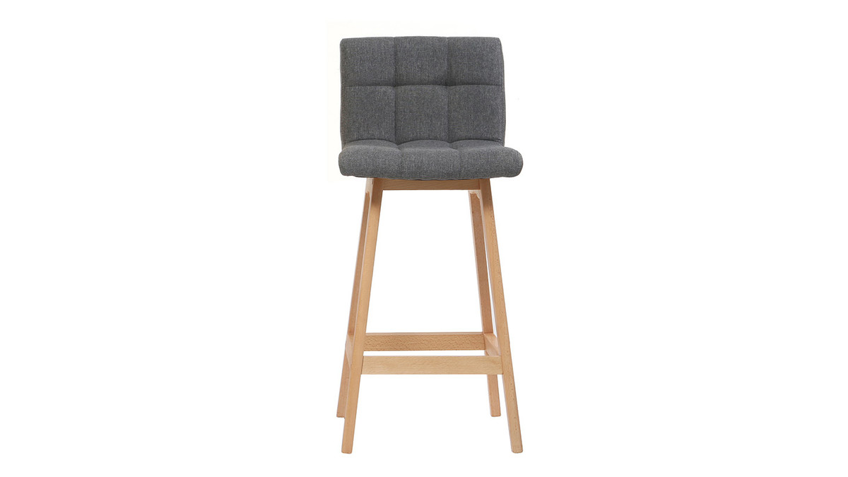 Design-Barhocker Holz und Dunkelgrau 65 cm 2 Stck. KLARIS