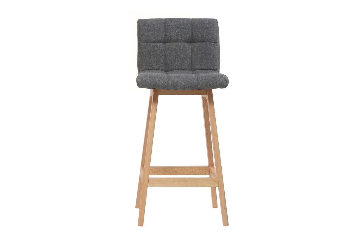 Design-Barhocker Holz und Dunkelgrau 65 cm 2 Stck. KLARIS