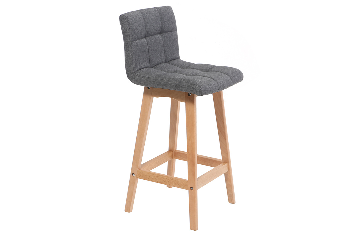 Design-Barhocker Holz und Dunkelgrau 65 cm 2 Stck. KLARIS