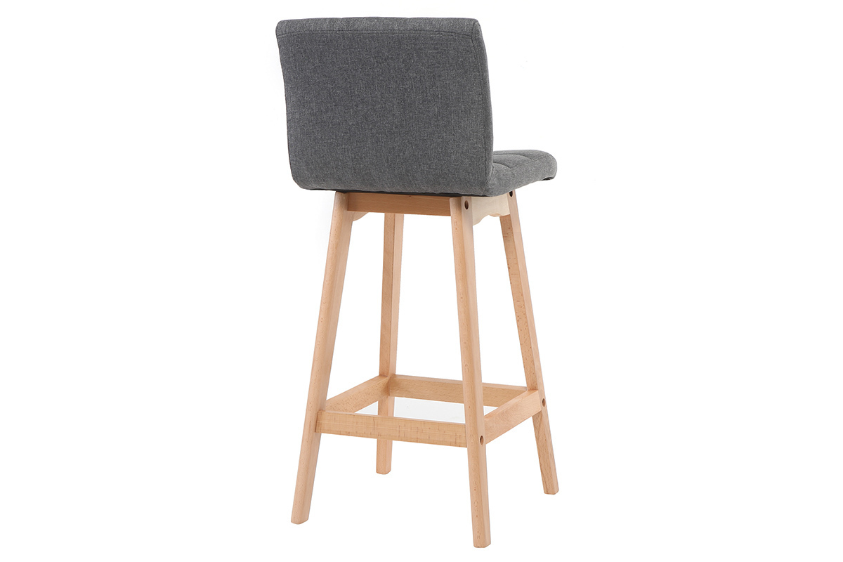 Design-Barhocker Holz und Dunkelgrau 65 cm 2 Stck. KLARIS
