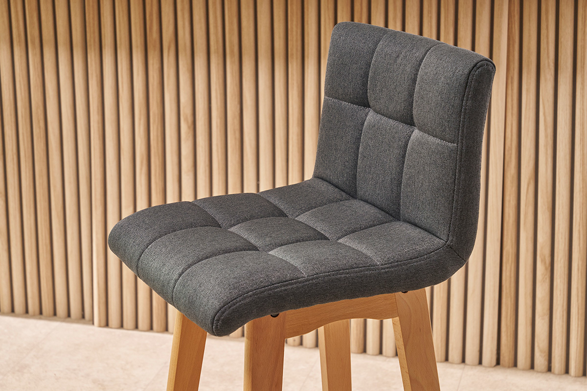 Design-Barhocker Holz und Dunkelgrau 65 cm 2 Stck. KLARIS