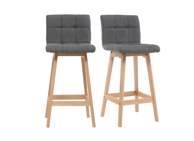 Design-Barhocker Holz und Dunkelgrau 65 cm 2 Stck. KLARIS