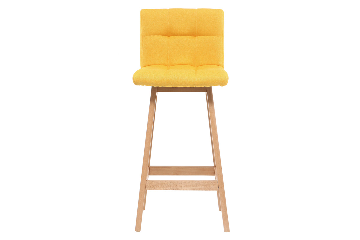 Design-Barhocker Holz und Gelb 65 cm 2 Stck. KLARIS