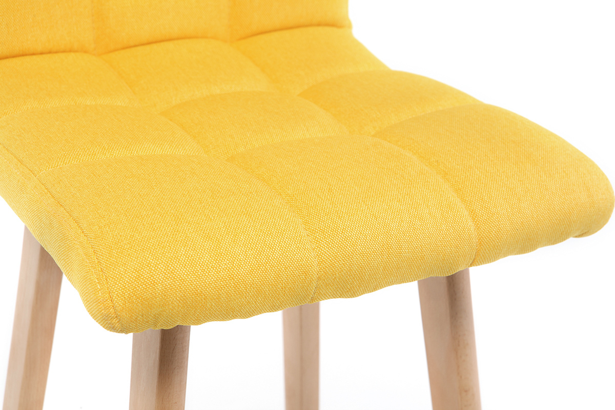 Design-Barhocker Holz und Gelb 65 cm 2 Stck. KLARIS