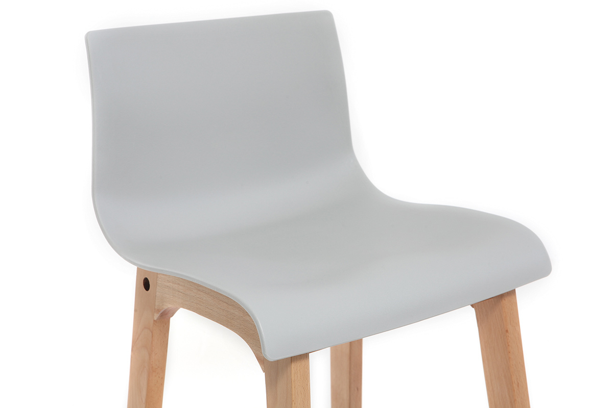 Design-Barhocker Holz und Hellgrau 75 cm 2 Stck. NEW SURF