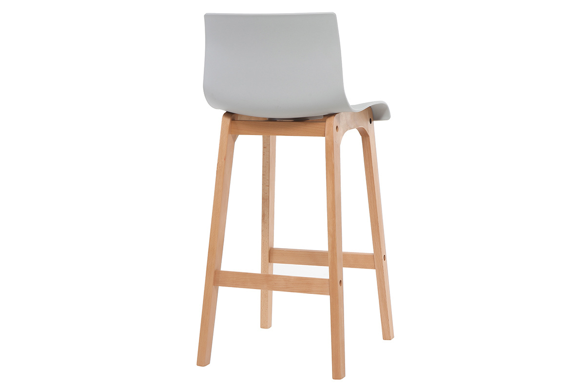 Design-Barhocker Holz und Hellgrau 75 cm 2 Stck. NEW SURF