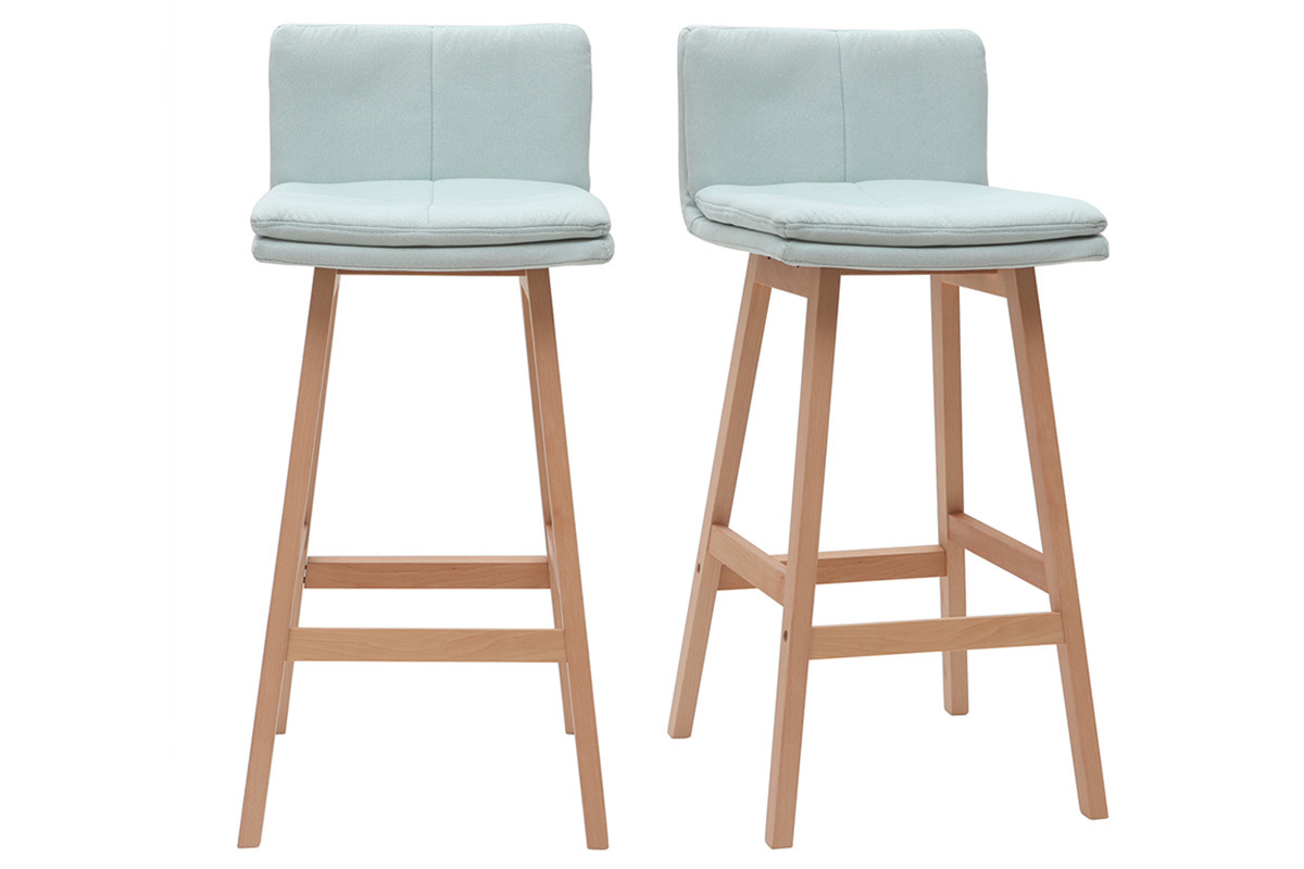 Design-Barhocker Holz und Minzgrn 65 cm 2 Stck. JOAN