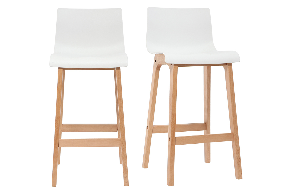Design-Barhocker Holz und Wei 2 Stck. NEW SURF