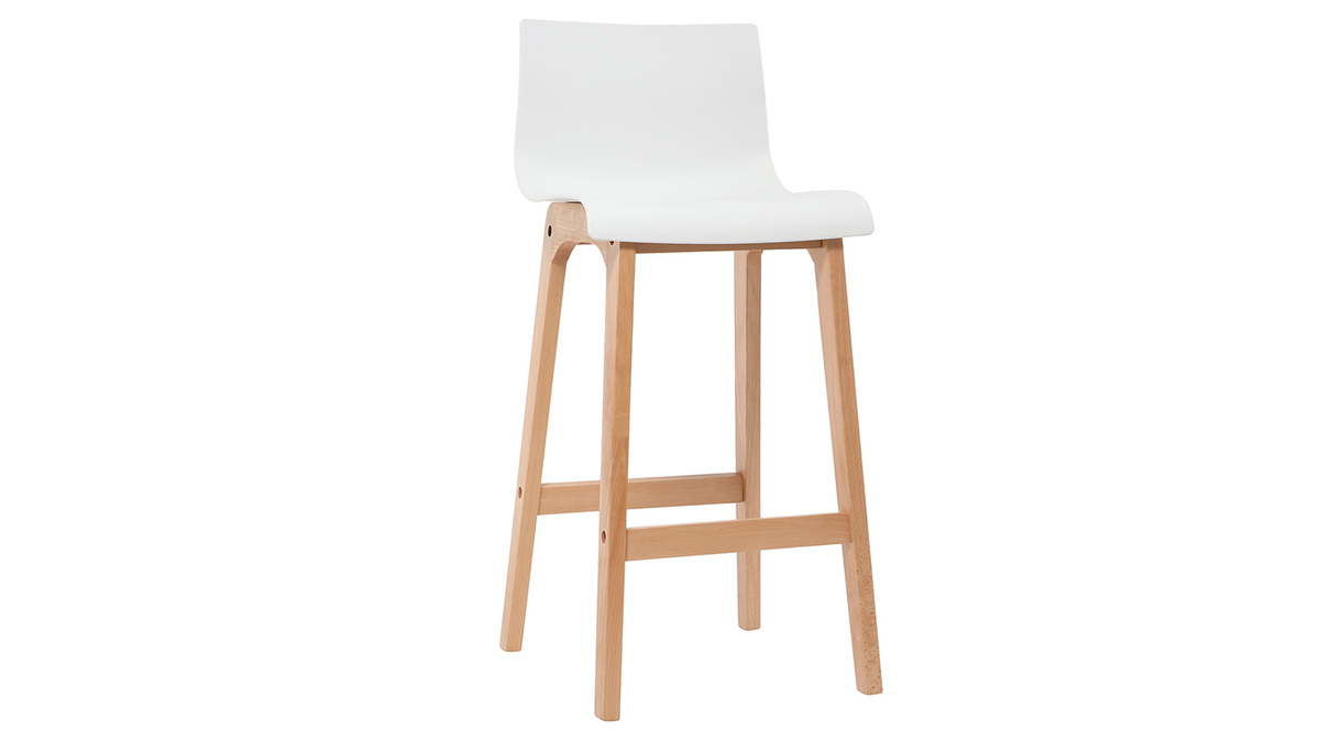 Design-Barhocker Holz und Wei 65 cm 2 Stck. NEW SURF