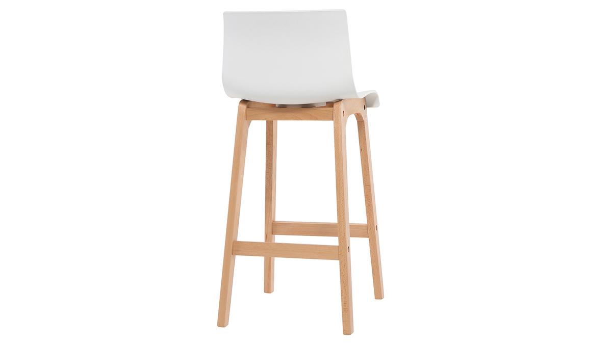 Design-Barhocker Holz und Wei 65 cm 2 Stck. NEW SURF