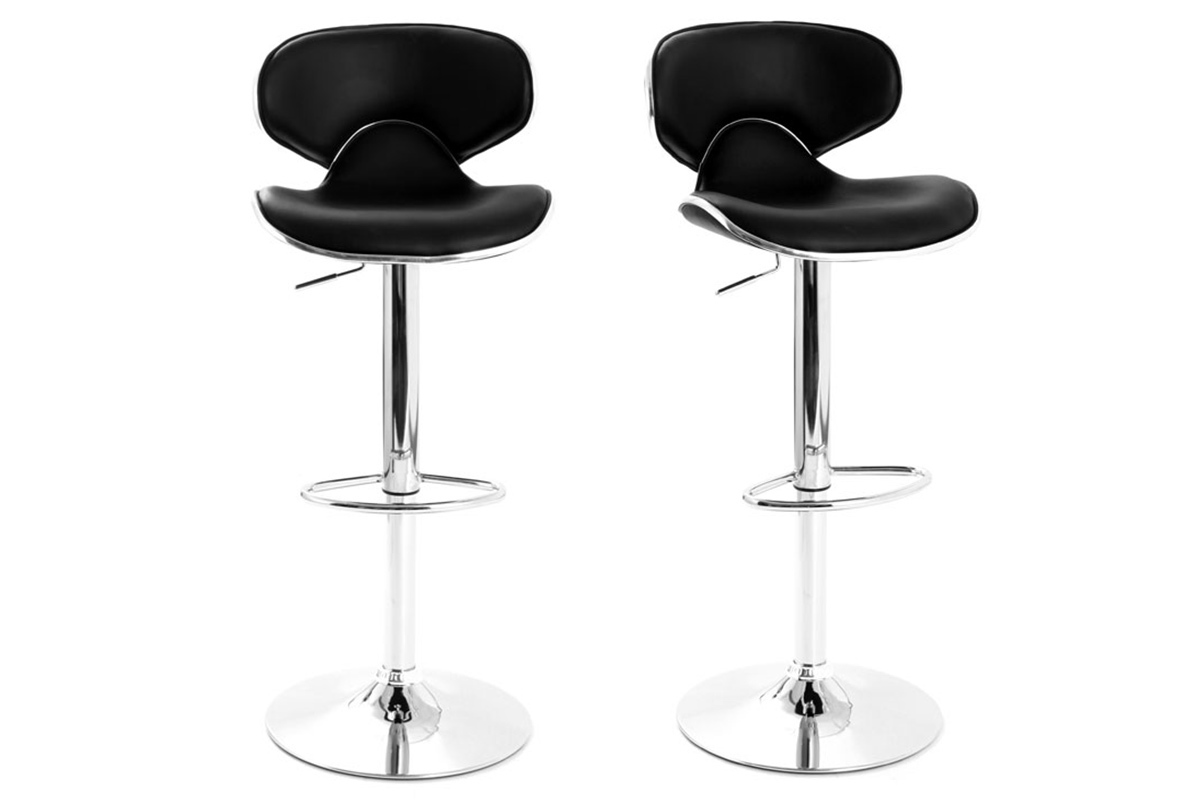 Design-Barhocker in Schwarz (2er-Set) PEGASE