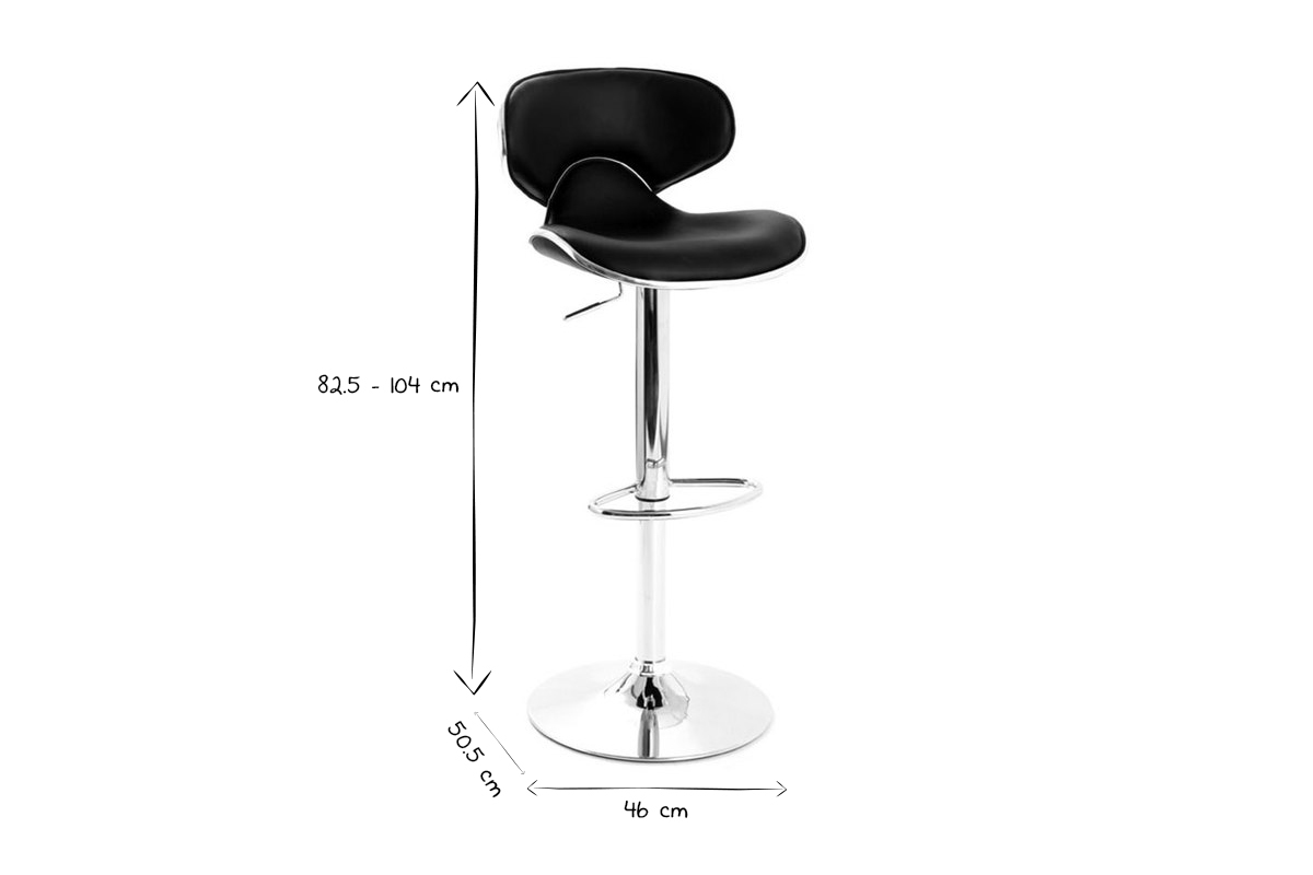 Design-Barhocker in Schwarz (2er-Set) PEGASE