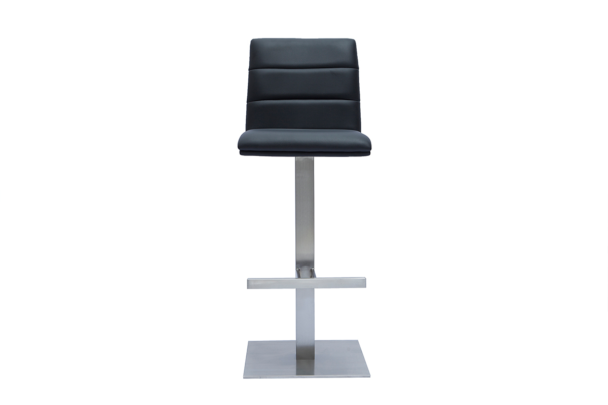 Design-Barhocker in Schwarz und gebrstetem Edelstahl NENY
