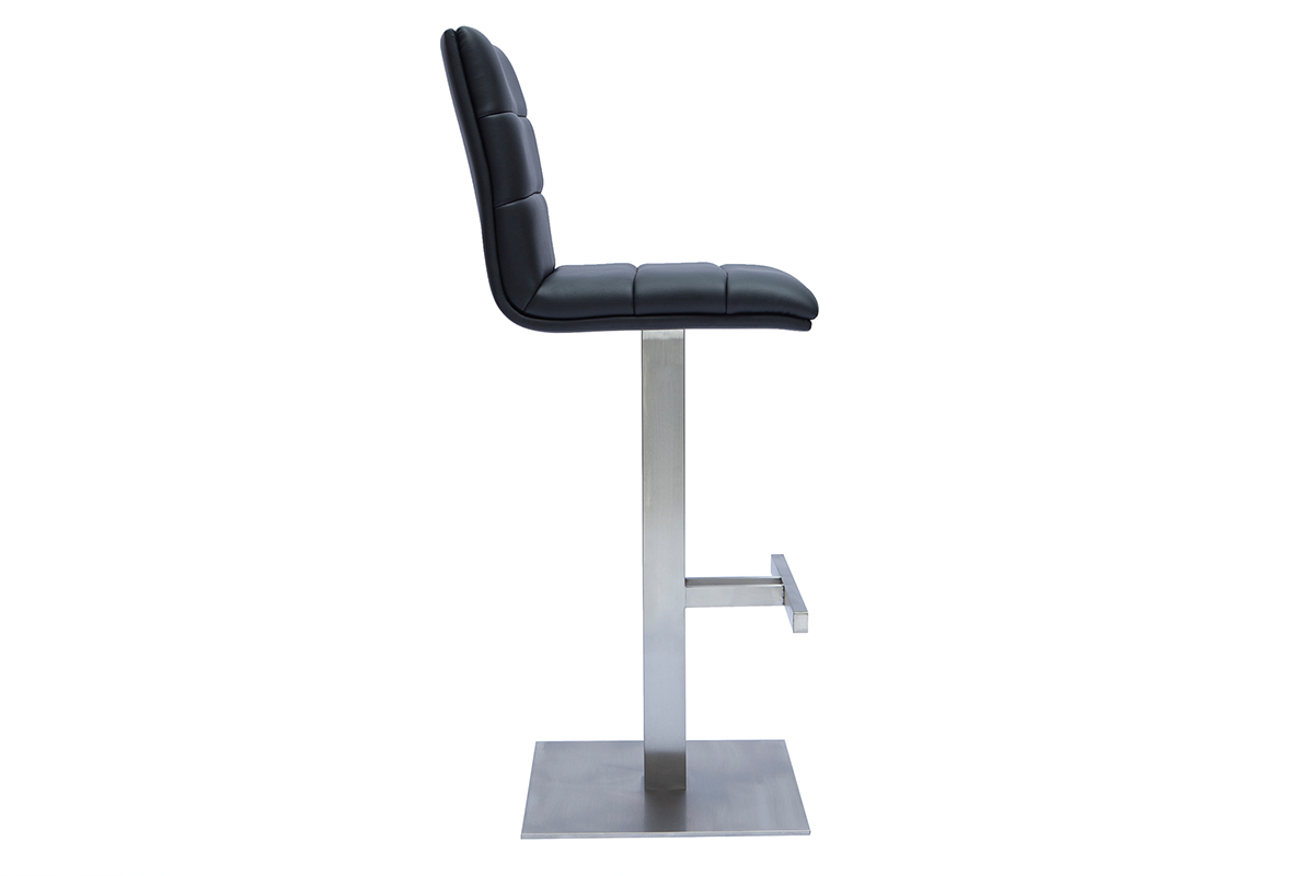 Design-Barhocker in Schwarz und gebrstetem Edelstahl NENY