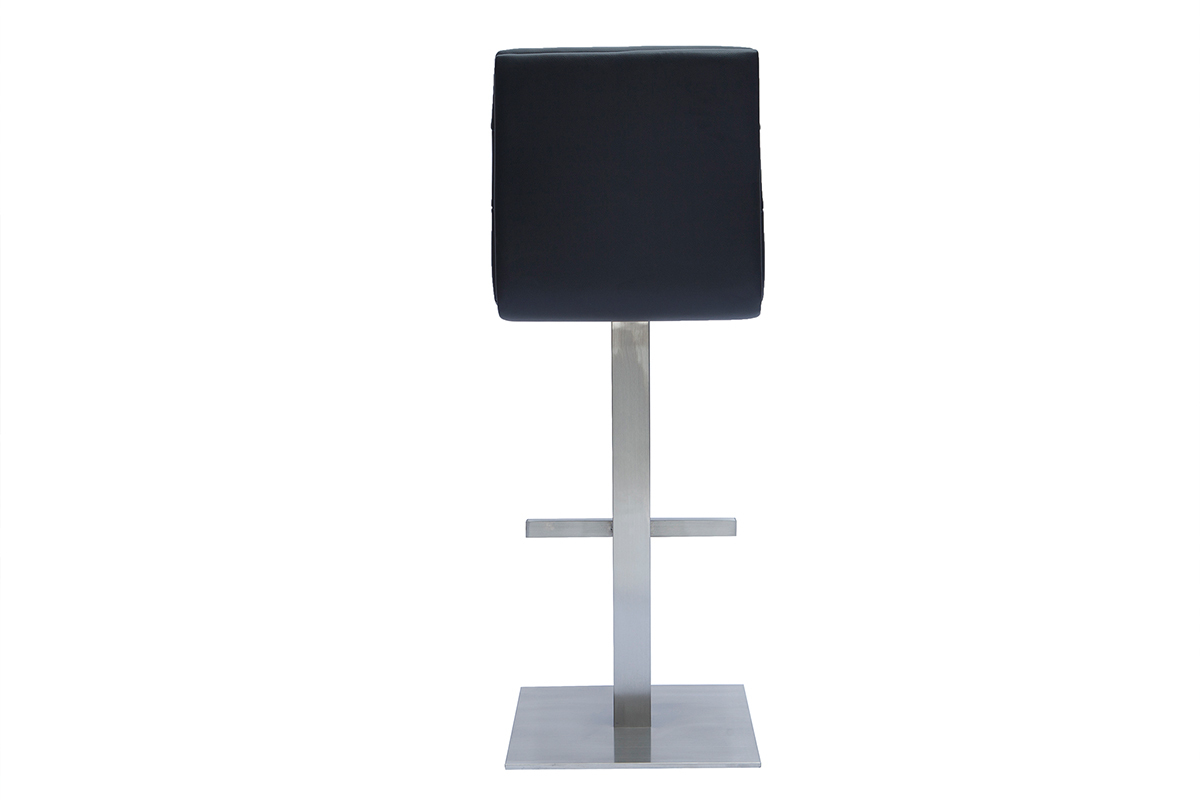 Design-Barhocker in Schwarz und gebrstetem Edelstahl NENY