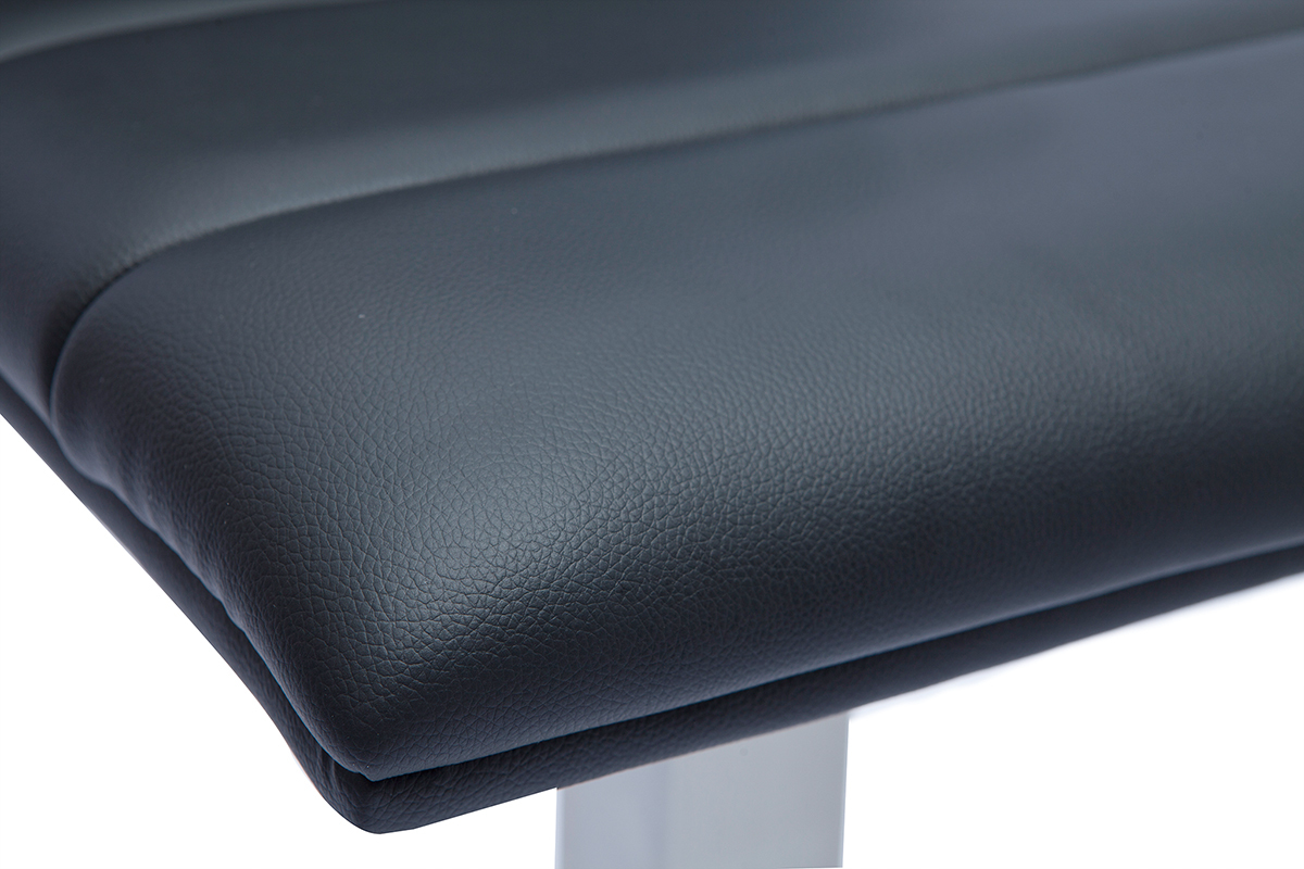 Design-Barhocker in Schwarz und gebrstetem Edelstahl NENY