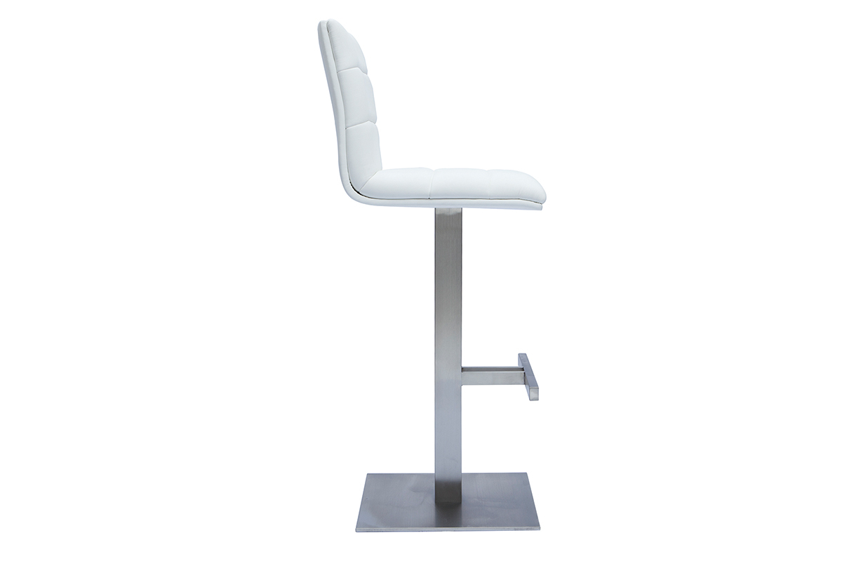 Design-Barhocker in Wei und gebrstetem Edelstahl NENY