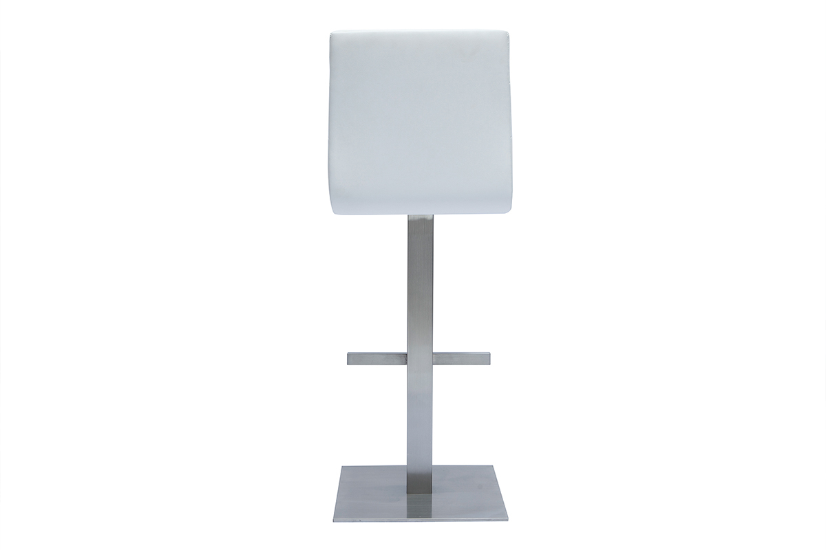Design-Barhocker in Wei und gebrstetem Edelstahl NENY