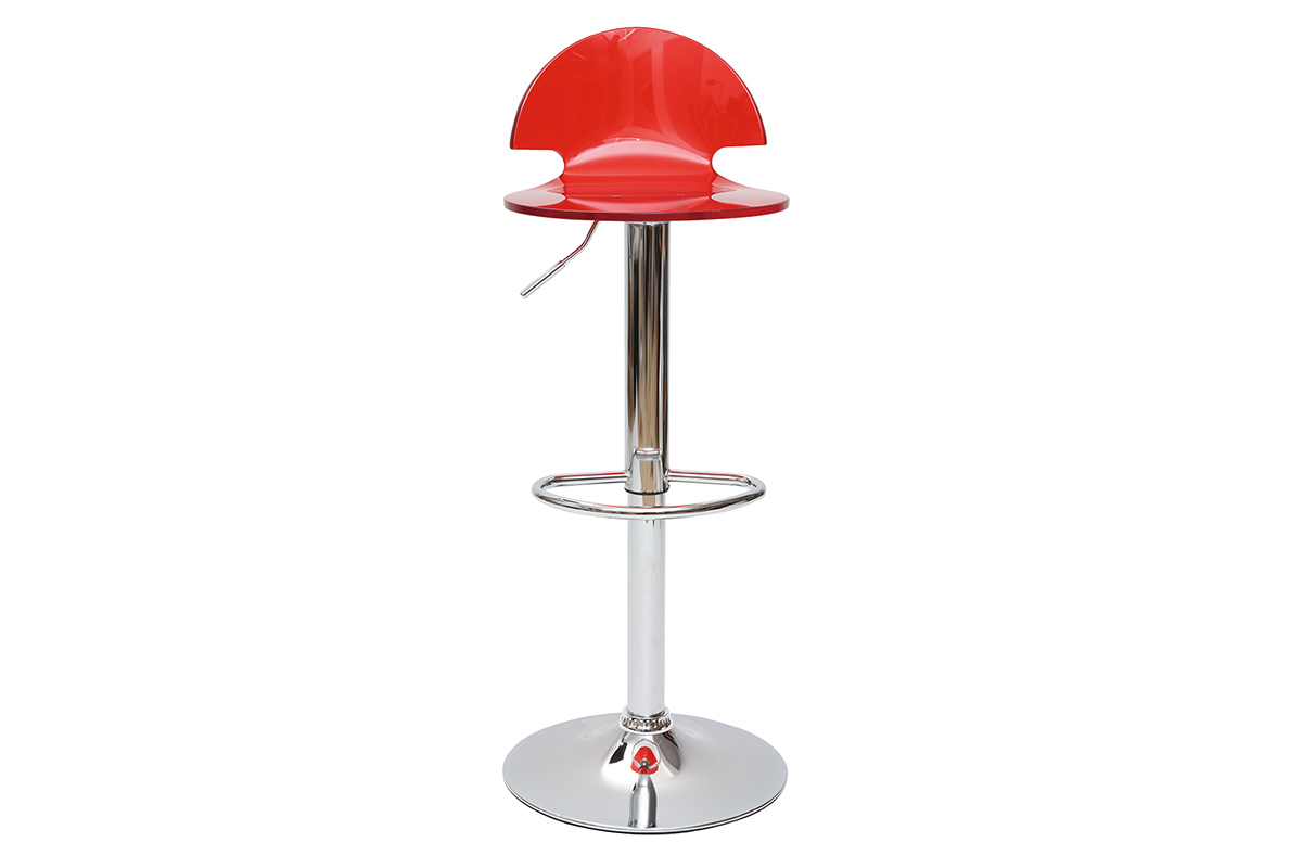 Design-Barhocker / Kchenhocker aus Plexiglas Rot transparent ORION
