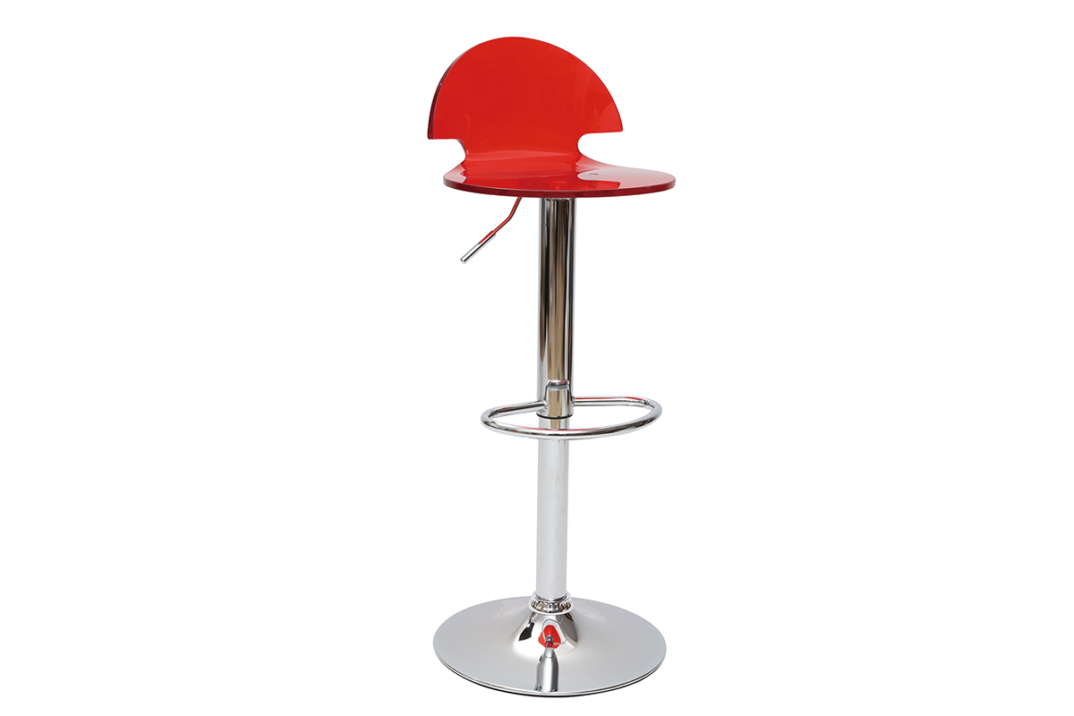 Design-Barhocker / Kchenhocker aus Plexiglas Rot transparent ORION