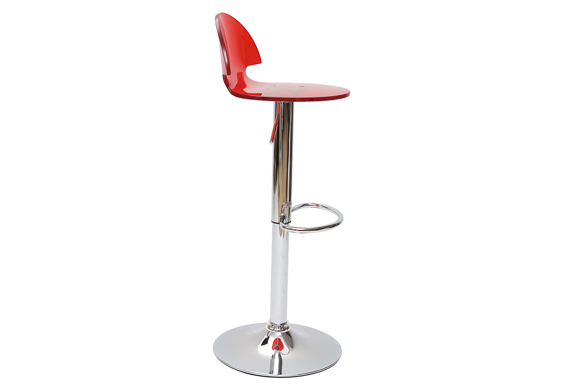 Design-Barhocker / Kchenhocker aus Plexiglas Rot transparent ORION