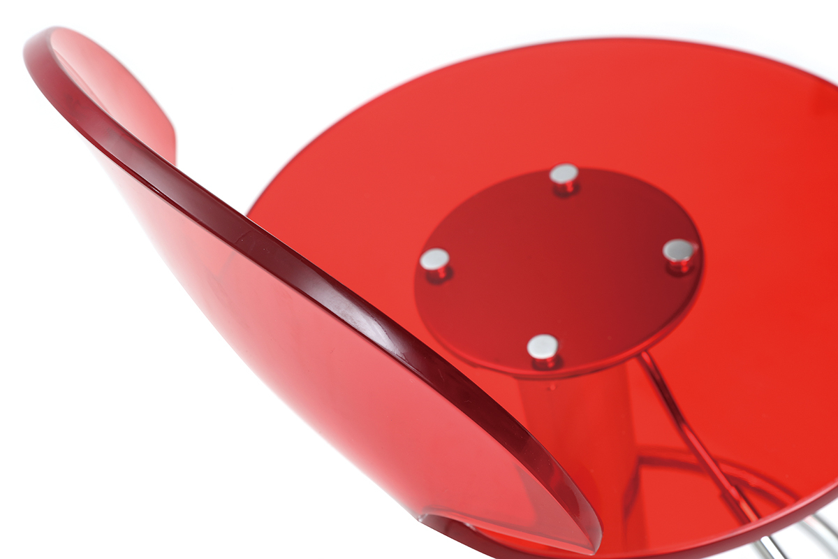 Design-Barhocker / Kchenhocker aus Plexiglas Rot transparent ORION