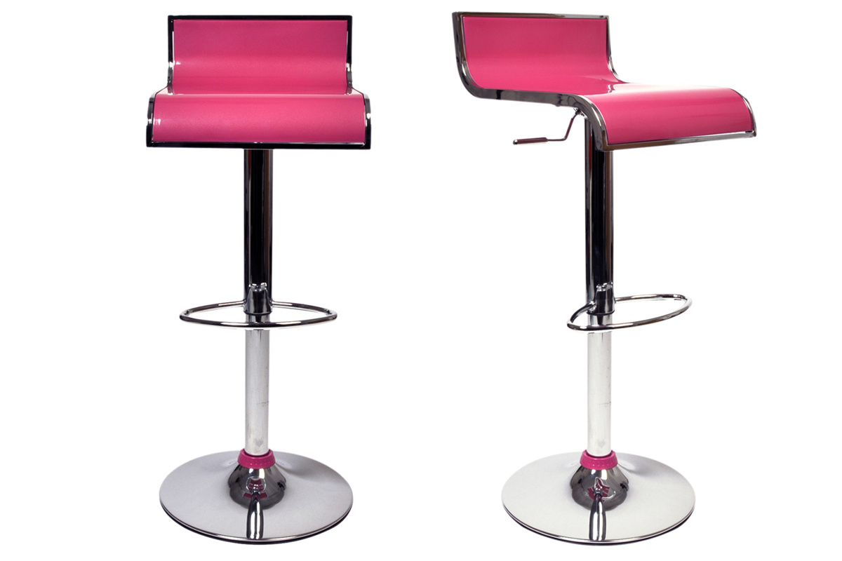 Design-Barhocker / K�chenhocker Rosa WAVES (2 Stck.)