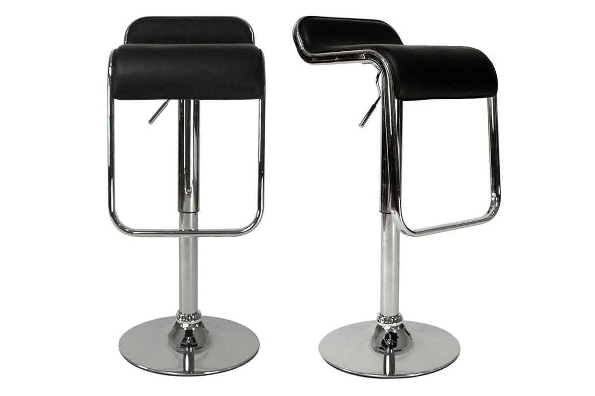 Design-Barhocker / Kchenhocker Schwarz ANDROMEDE (2 Stck.)