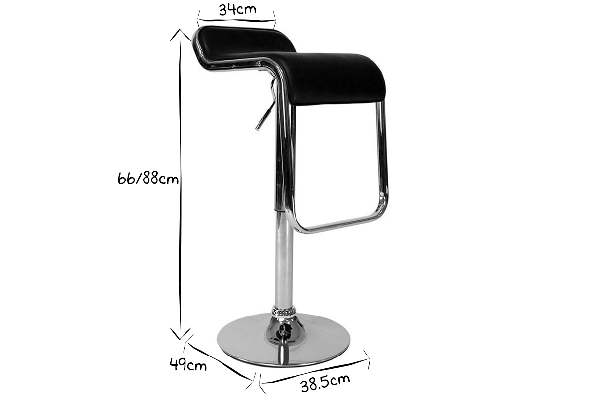 Design-Barhocker / Kchenhocker Schwarz ANDROMEDE (2 Stck.)