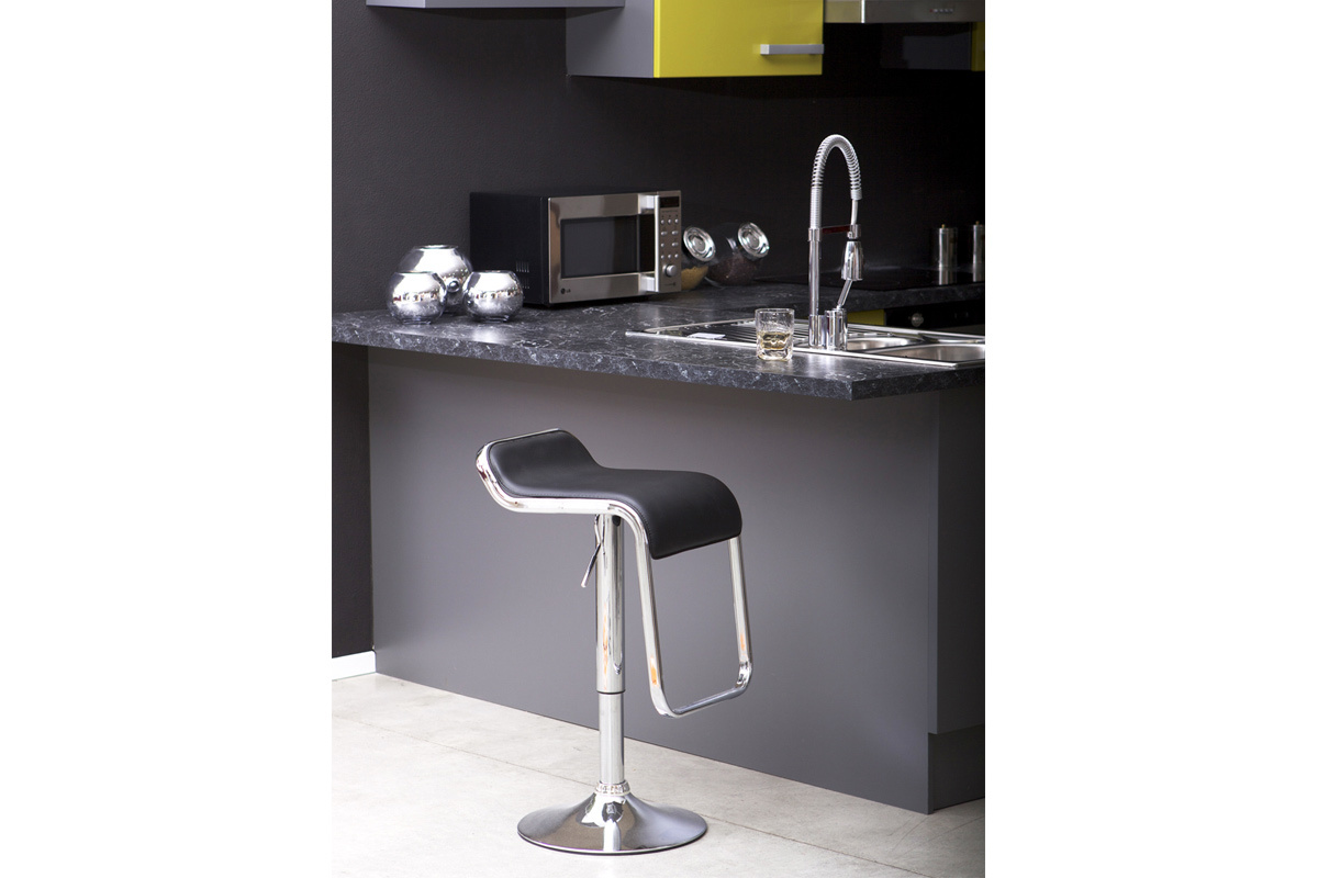 Design-Barhocker / Kchenhocker Schwarz ANDROMEDE (2 Stck.)