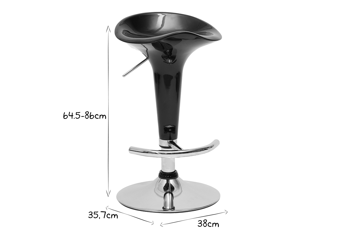 Design-Barhocker / K�chenhocker Schwarz GALAXY (2 Stck.)