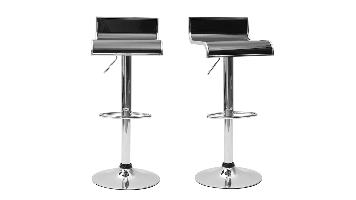 Design-Barhocker / Kchenhocker Schwarz WAVES (2 Stck.)