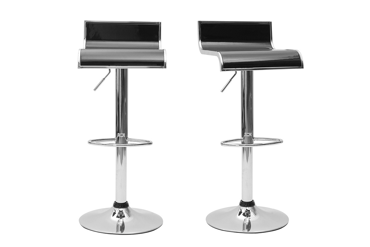 Design-Barhocker / Kchenhocker Schwarz WAVES (2 Stck.)