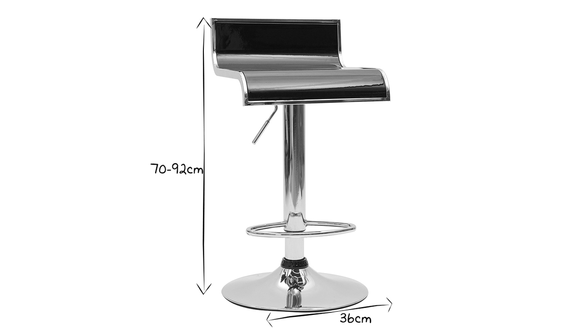 Design-Barhocker / Kchenhocker Schwarz WAVES (2 Stck.)